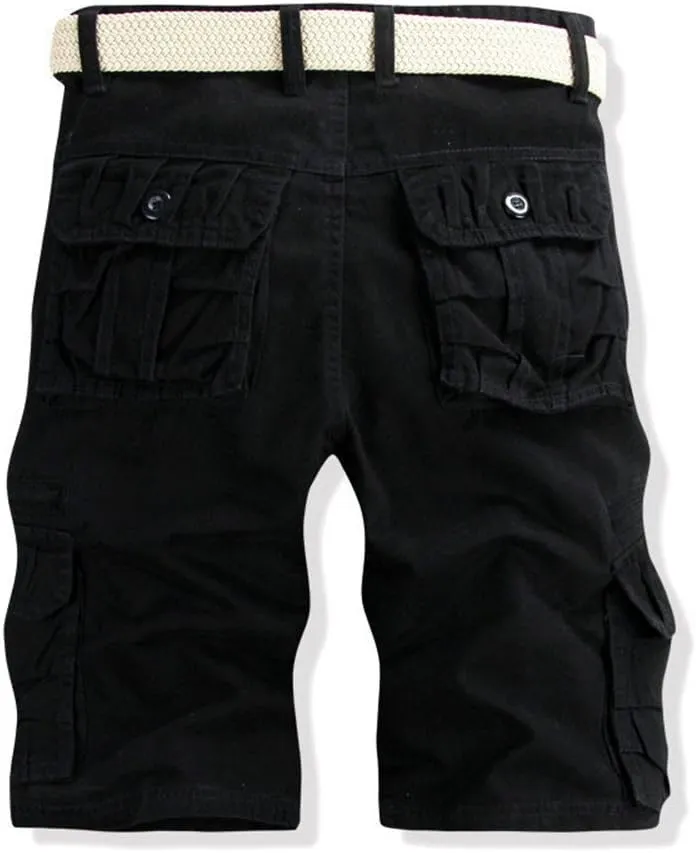 Mens Cargo Shorts Size 36 Short Cargo Pant Solid Splice Pocket Drawstring Shorts Fashion Solid Cargo Shorts for Men