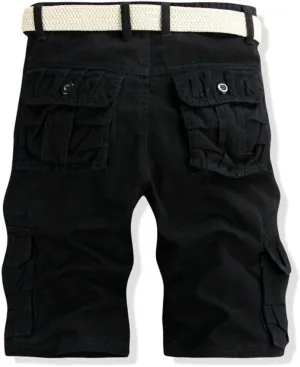 Mens Cargo Shorts Size 36 Short Cargo Pant Solid Splice Pocket Drawstring Shorts Fashion Solid Cargo Shorts for Men