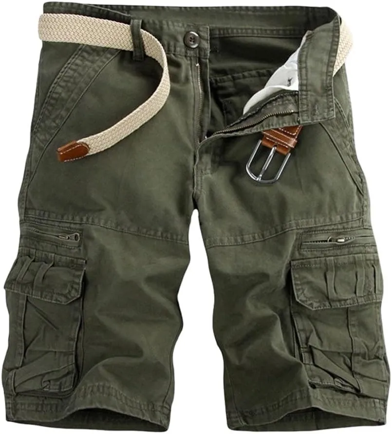 Mens Cargo Shorts Size 36 Short Cargo Pant Solid Splice Pocket Drawstring Shorts Fashion Solid Cargo Shorts for Men