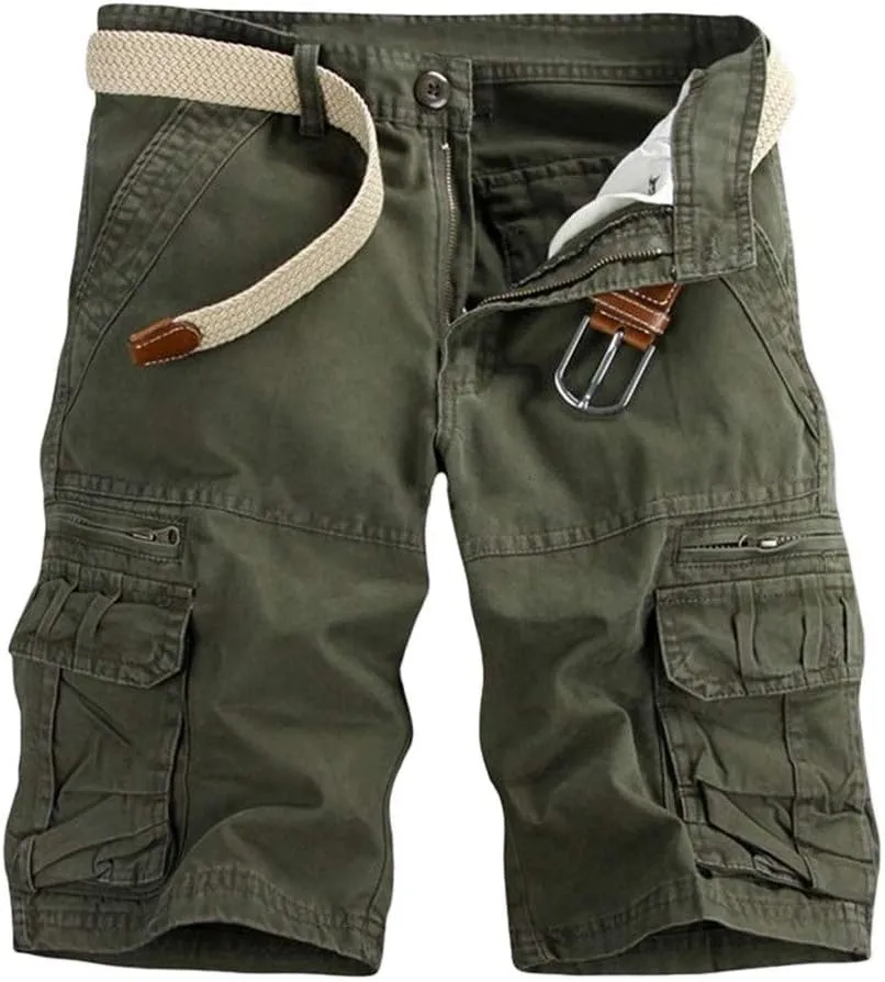 Mens Cargo Shorts Size 36 Short Cargo Pant Solid Splice Pocket Drawstring Shorts Fashion Solid Cargo Shorts for Men