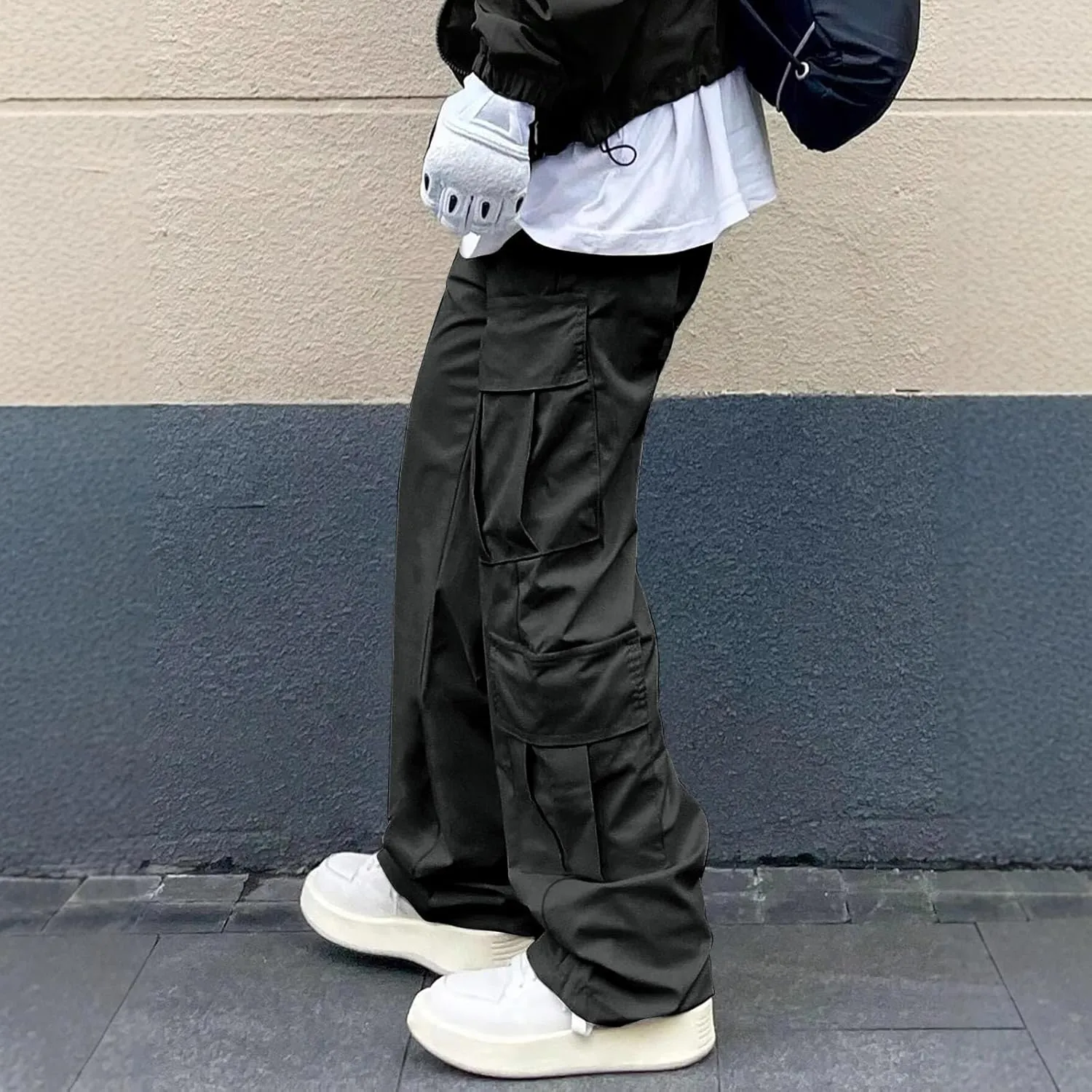 Mens Cargo Work Pants Relaxed Fit Tactical Ripstop Pants Baggy Stretch Camping Sweatpants Outdoor