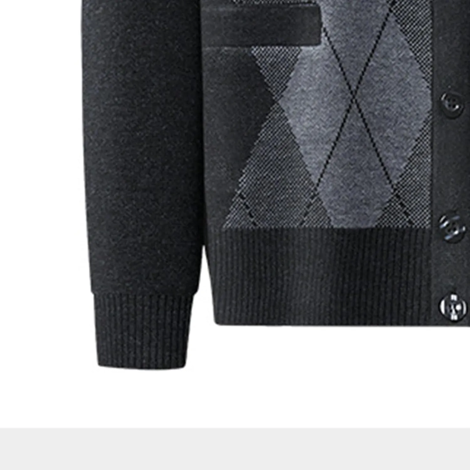 Men's Casual Argyle Cardigan Sweaters Button Up Wool Blend Jacket V Neck Soft Knitted Plaid Pockets Sweaters