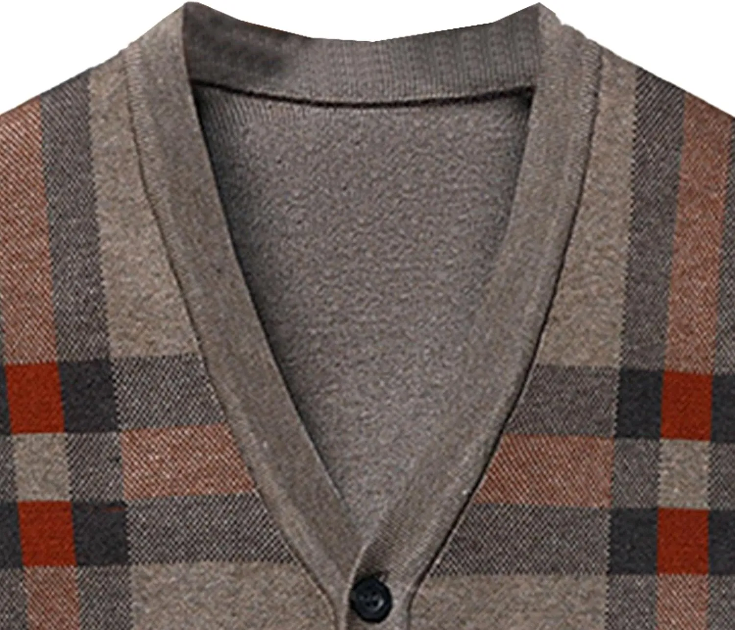Men's Casual Argyle Cardigan Sweaters Button Up Wool Blend Jacket V Neck Soft Knitted Plaid Pockets Sweaters