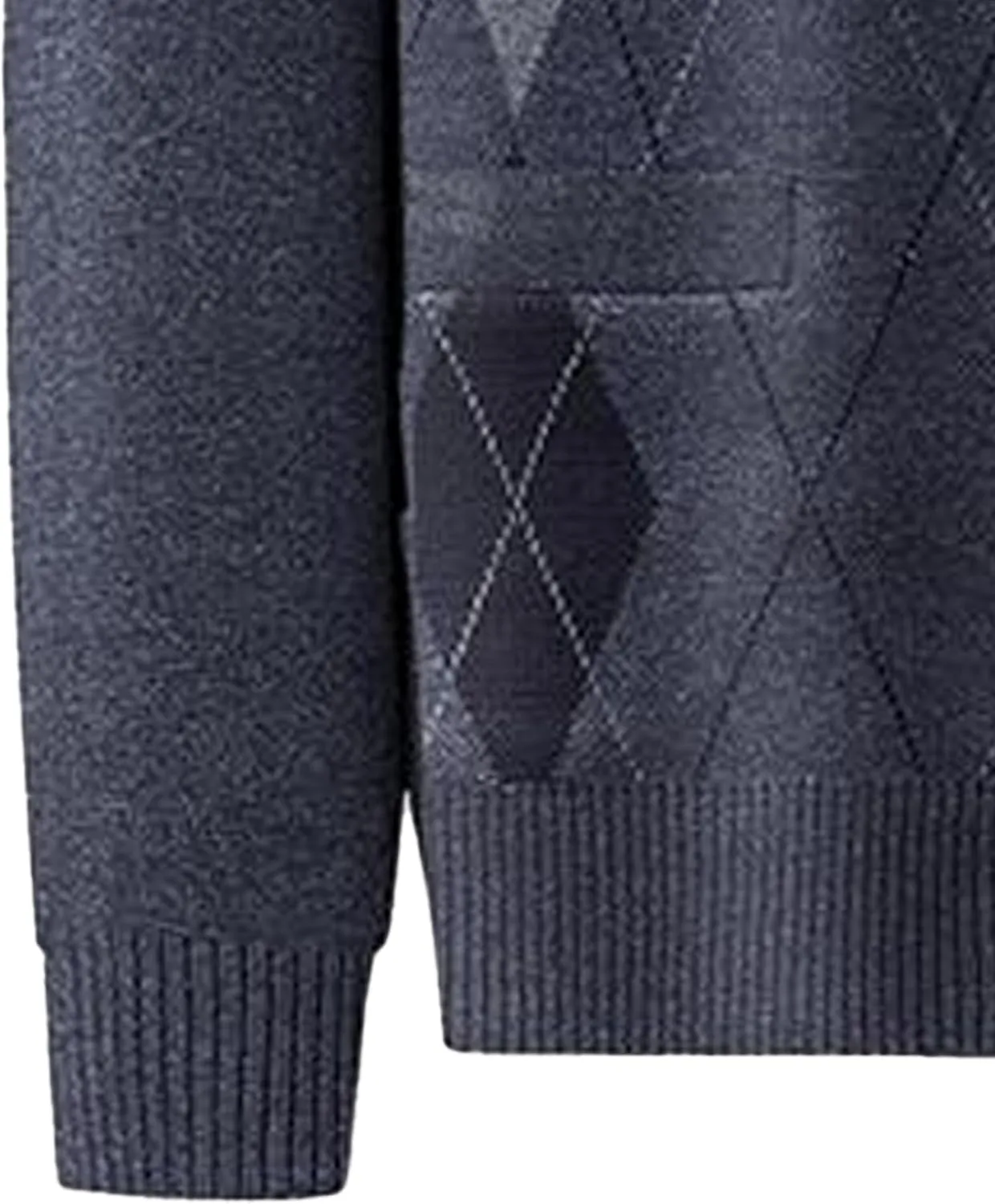 Men's Casual Argyle Cardigan Sweaters Button Up Wool Blend Jacket V Neck Soft Knitted Plaid Pockets Sweaters