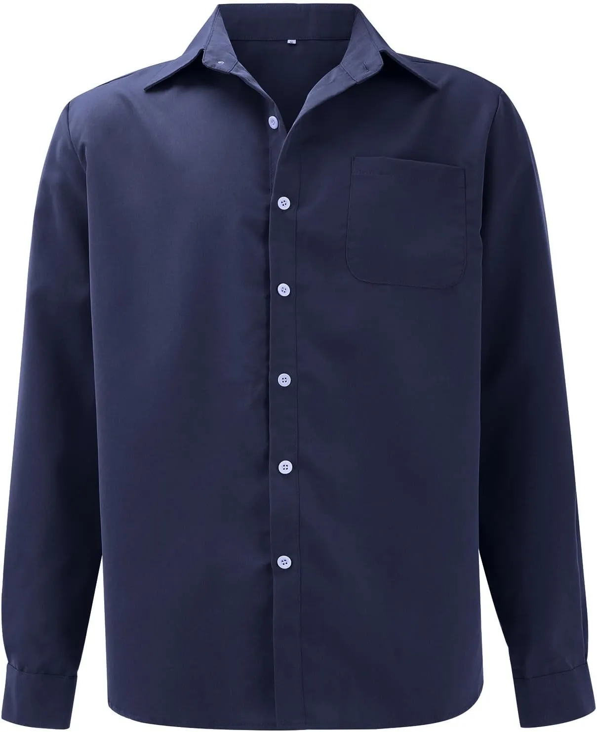 Mens Casual Button Down Shirts Slim Fit Solid Long Sleeve T Shirt Smart Gentleman Bussiness Work Golf Blouse Tees
