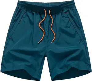 Mens Casual Elastic Waist Short Relaxed Drawstring Cargo Stretch Short Workout Lightweight Shorts