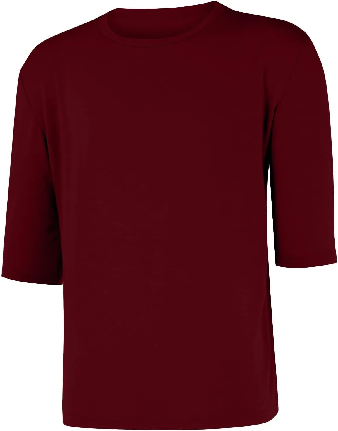 Men's Casual T-Shirts 3/4 Sleeve Crew Neck Athletic Gym Tees Stretch Slim Solid Baggy Sport Fitness Workout Shirts