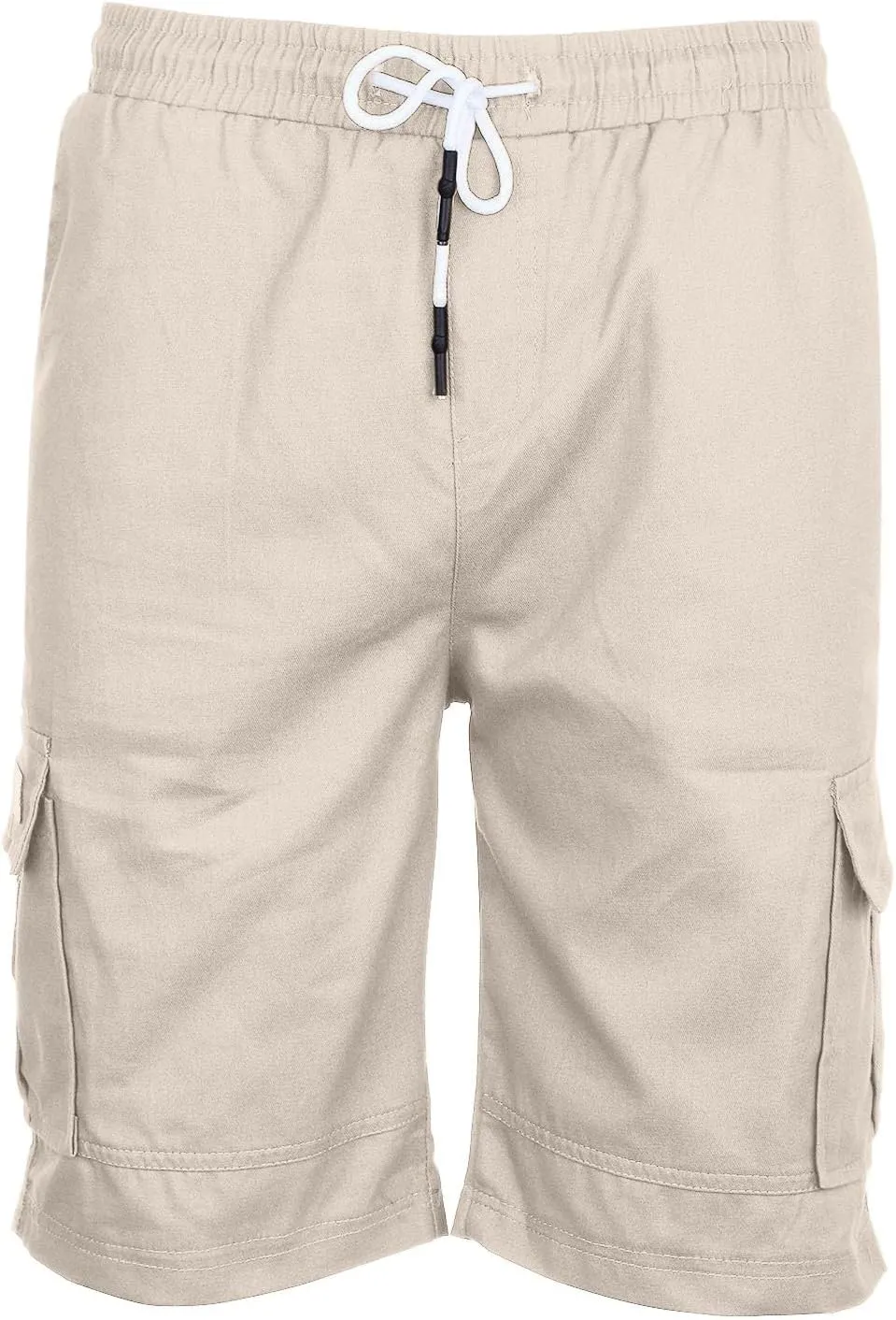Mens Casual Twill Cargo Shorts Cotton Drawstring Classic Cargo Stretch Short with 6 Pockets Drawstring Shorts Cargo Shorts