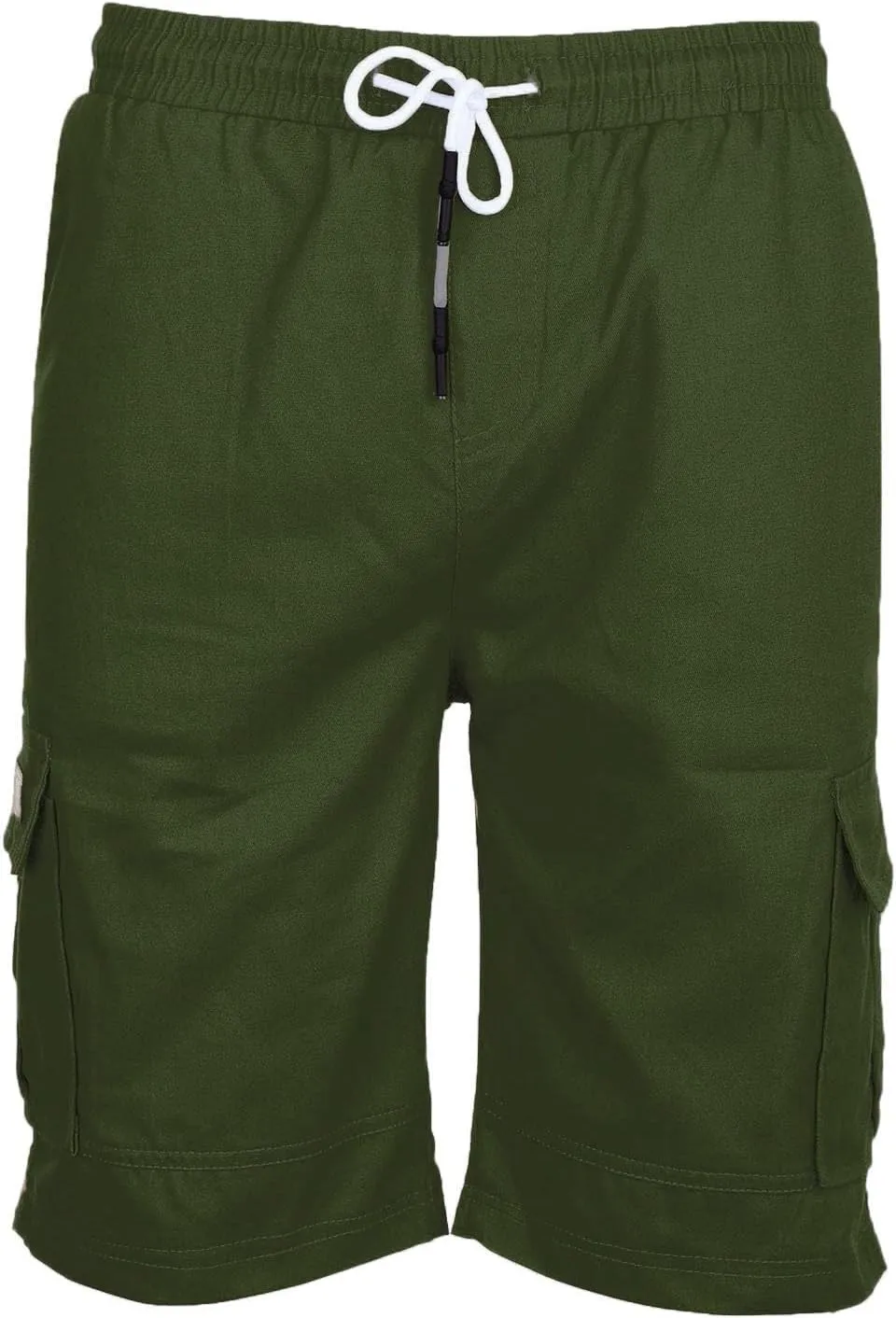 Mens Casual Twill Cargo Shorts Cotton Drawstring Classic Cargo Stretch Short with 6 Pockets Drawstring Shorts Cargo Shorts