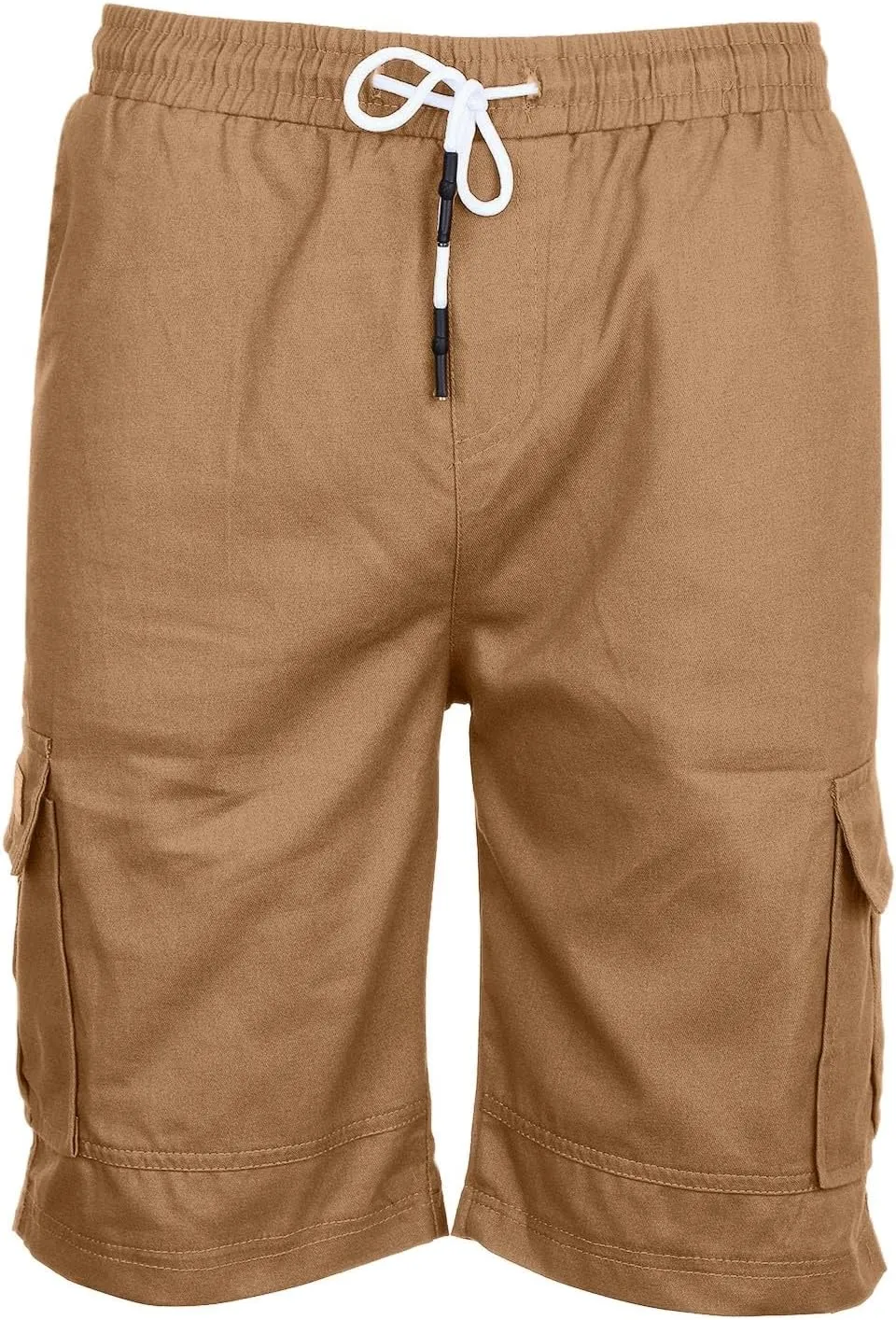 Mens Casual Twill Cargo Shorts Cotton Drawstring Classic Cargo Stretch Short with 6 Pockets Drawstring Shorts Cargo Shorts