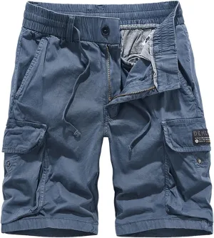 Men's Cotton Twill Cargo Shorts Outdoor Wear Lightweight Camo Cargo Shorts for Men Cargo Shorts Elastic Waist Cargo Trousers