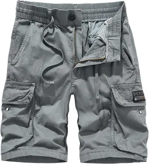 Men's Cotton Twill Cargo Shorts Outdoor Wear Lightweight Camo Cargo Shorts for Men Cargo Shorts Elastic Waist Cargo Trousers