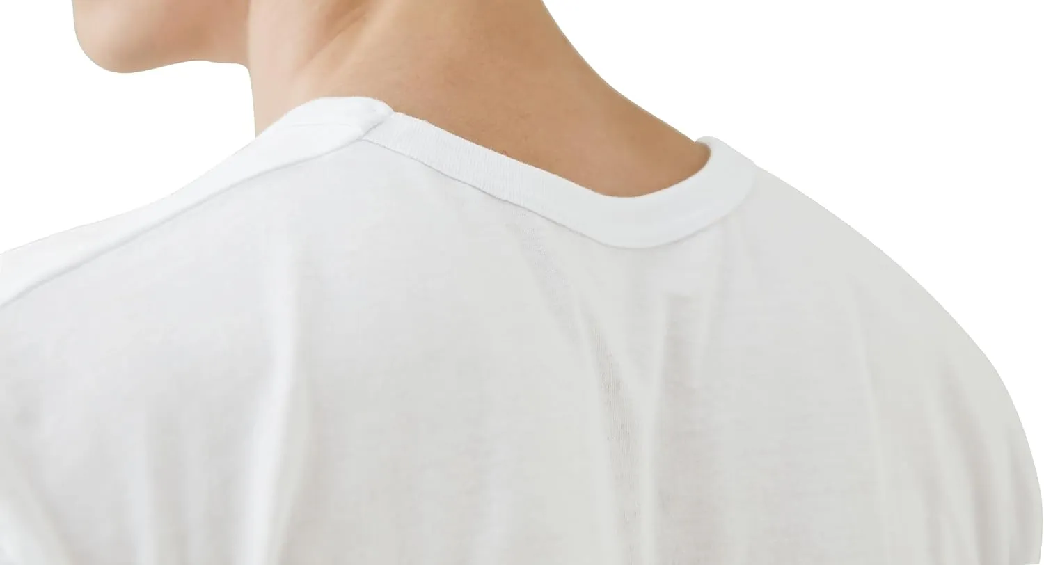 Men's Cotton U-Neck T-Shirts 5 Pack (White)