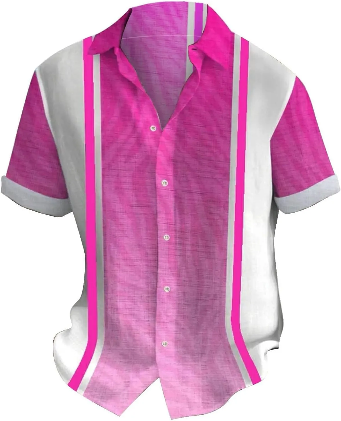 Men's Cuban Guayabera Shirts 1950s Big & Tall Short Sleeve Button Down Summer Beach Hippie Shirt Trendy Wedding Blouse