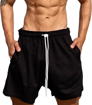 Men's Gym Shorts Sports Quick Dry Workout Running or Casual Training Short with Pockets Waffler Workout Beach Shorts Sports