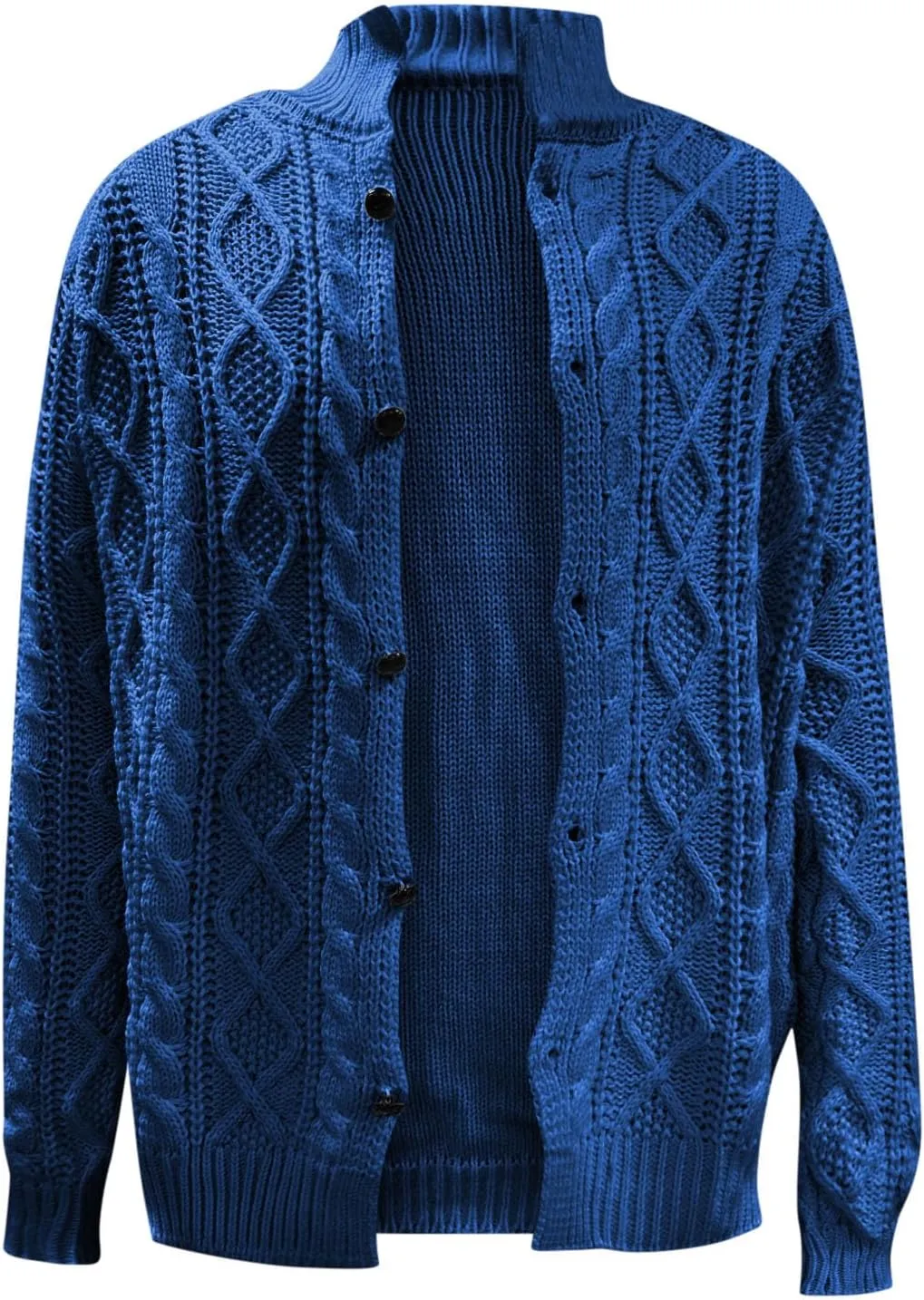 Men's Knitwear Ugly Sweater Coat Fashion Chunky Knit Button Down Stand Collar Long Sleeves Cardigan Jacket Tops