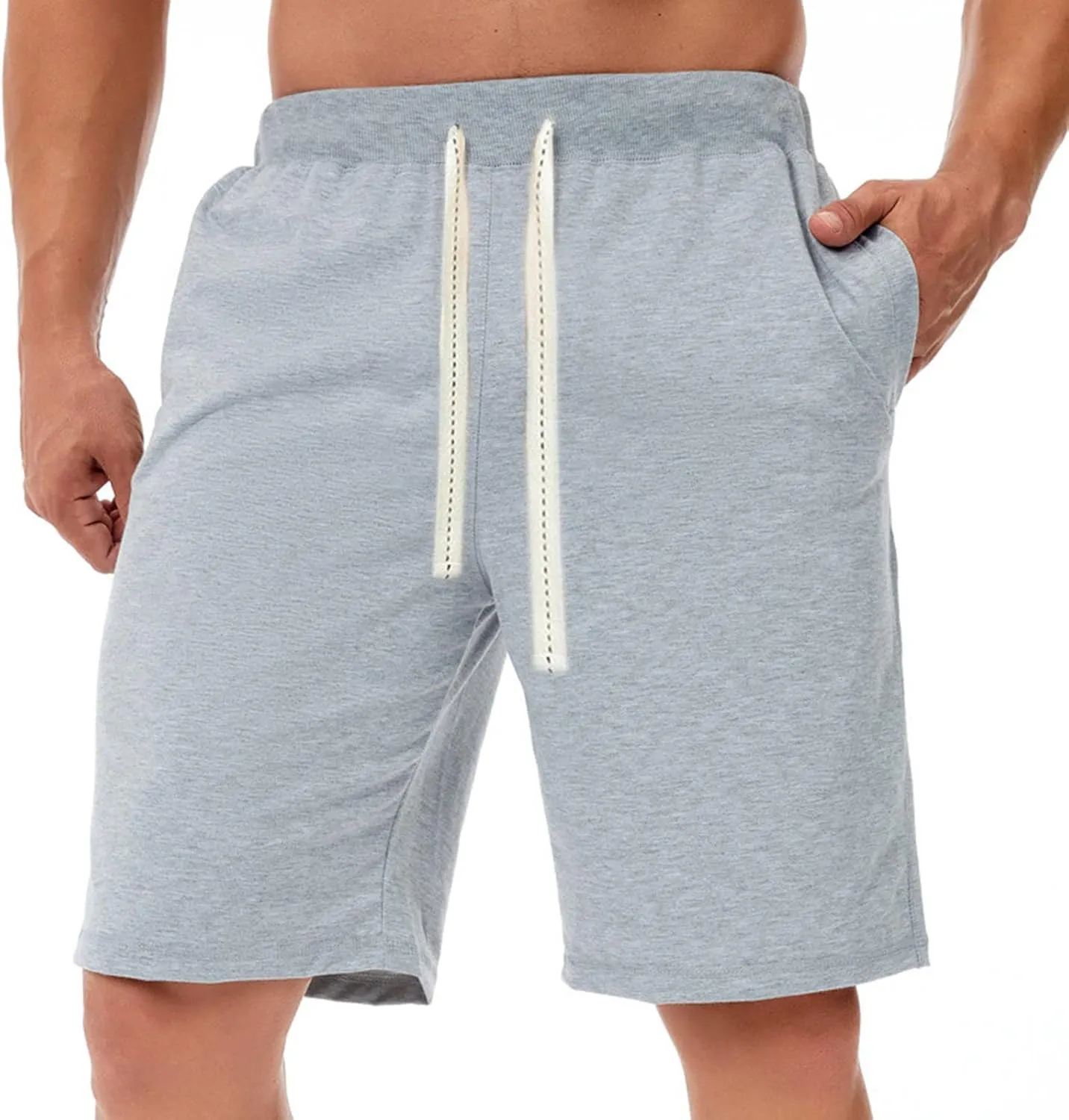 Men's Lounge Shorts Elastic Waist Walking Shorts Workout Gym Athletic Sweat Shorts Lightweight Travel Hiking Shorts