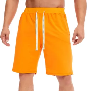 Men's Lounge Shorts Elastic Waist Walking Shorts Workout Gym Athletic Sweat Shorts Lightweight Travel Hiking Shorts