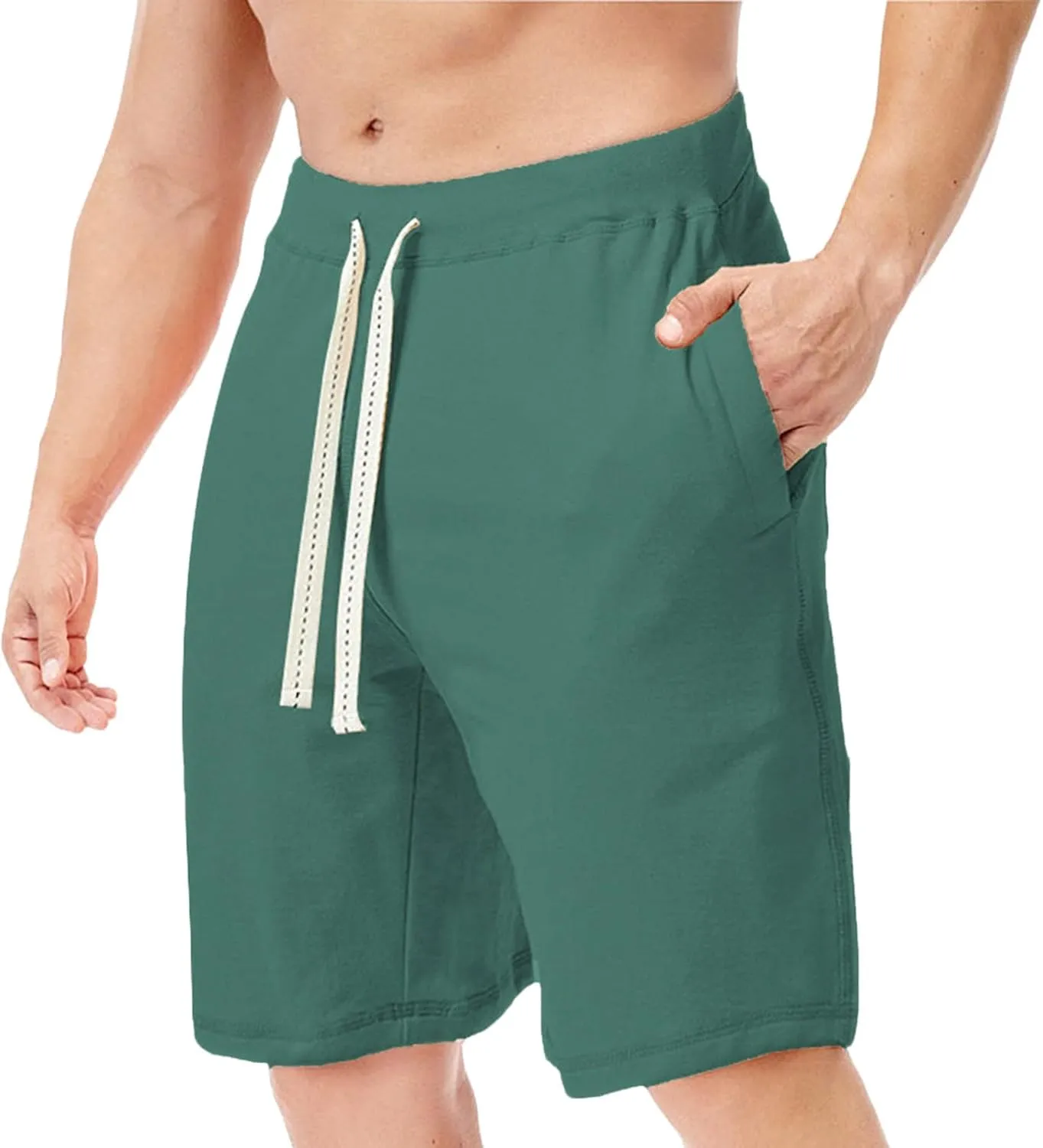 Men's Lounge Shorts Elastic Waist Walking Shorts Workout Gym Athletic Sweat Shorts Lightweight Travel Hiking Shorts