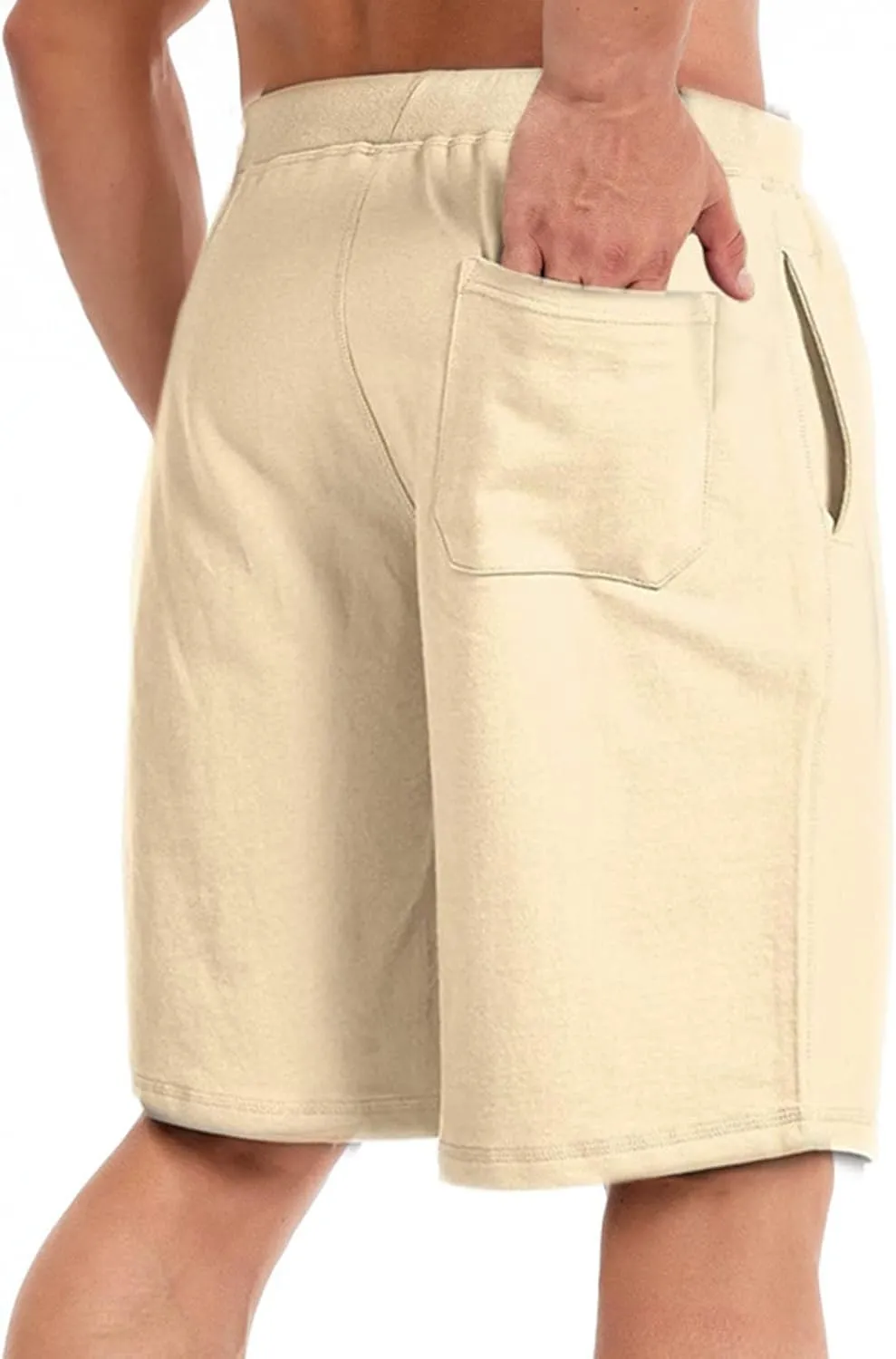 Men's Lounge Shorts Elastic Waist Walking Shorts Workout Gym Athletic Sweat Shorts Lightweight Travel Hiking Shorts