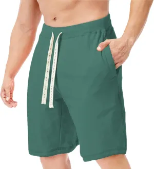 Men's Lounge Shorts Elastic Waist Walking Shorts Workout Gym Athletic Sweat Shorts Lightweight Travel Hiking Shorts