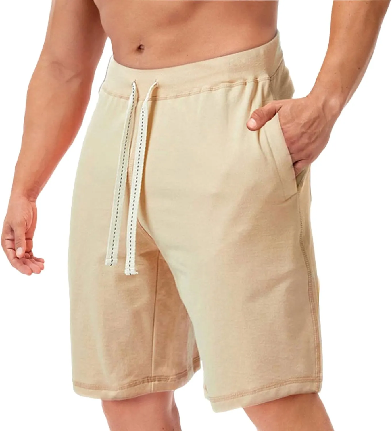 Men's Lounge Shorts Elastic Waist Walking Shorts Workout Gym Athletic Sweat Shorts Lightweight Travel Hiking Shorts
