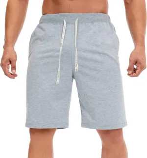 Men's Lounge Shorts Elastic Waist Walking Shorts Workout Gym Athletic Sweat Shorts Lightweight Travel Hiking Shorts