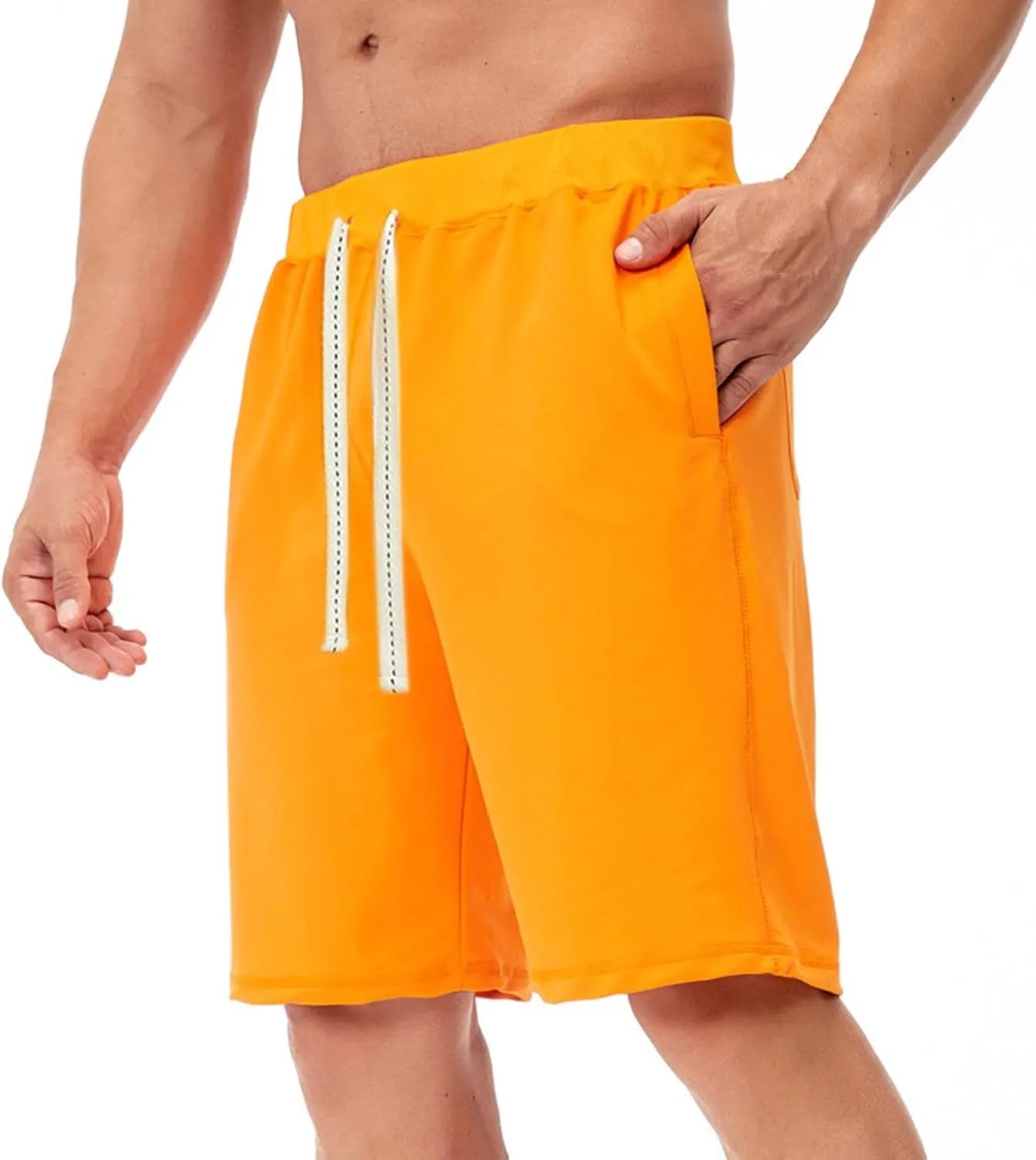 Men's Lounge Shorts Elastic Waist Walking Shorts Workout Gym Athletic Sweat Shorts Lightweight Travel Hiking Shorts