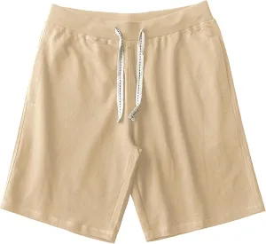 Mens Lounge Shorts Sports Cotton Sweat Drawstring Shorts with Pockets