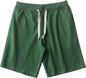 Mens Lounge Shorts Sports Cotton Sweat Drawstring Shorts with Pockets