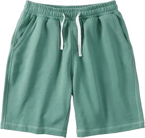 Mens Lounge Shorts Sports Cotton Sweat Drawstring Shorts with Pockets