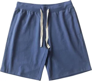 Mens Lounge Shorts Sports Cotton Sweat Drawstring Shorts with Pockets