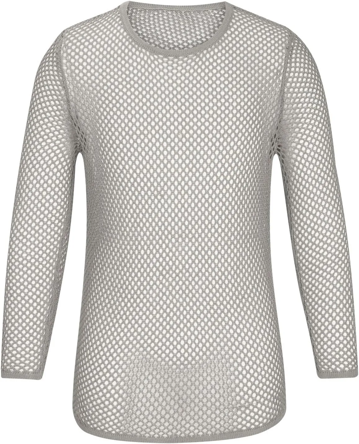 Men's Mesh Fishnet Top Fitted Beach Muscle Tee Shirts Sheer See Through Gym Workout T-Shirt Net Undershirt Clubwear