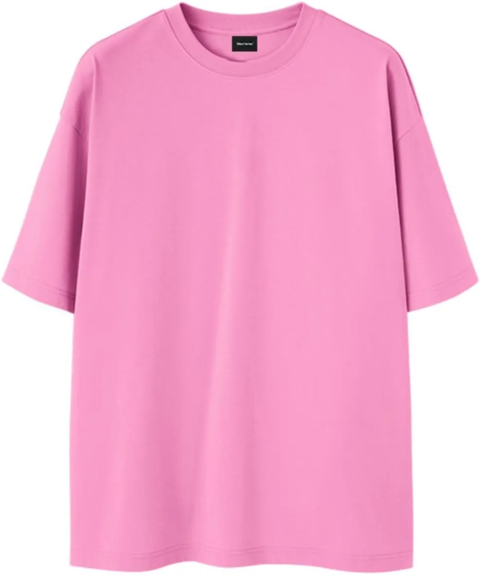 Men's Oversized Cotton T Shirt Baggy Tee Casual Crew Neck Short Sleeve Loose Summer Basic Tops