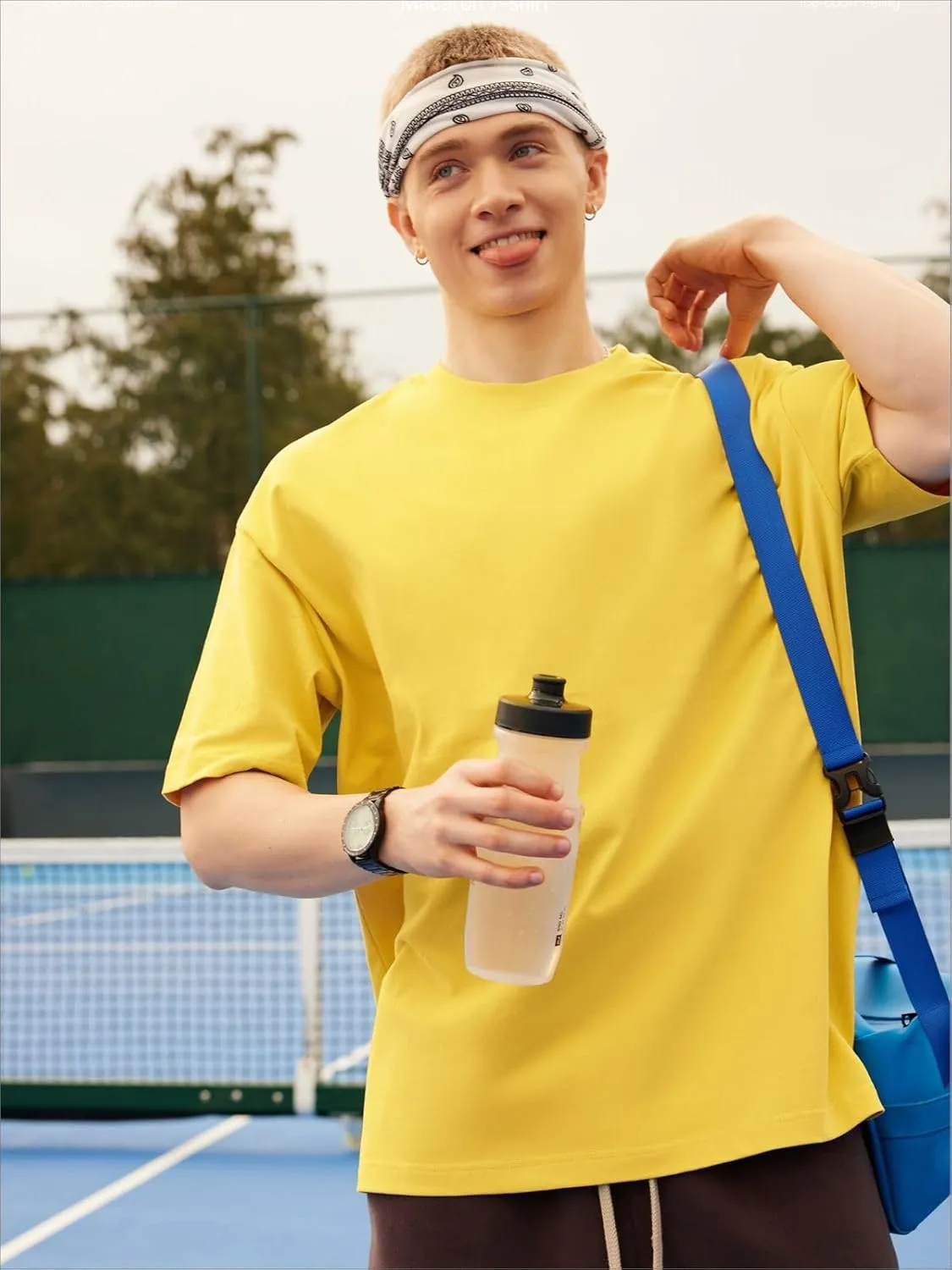 Men's Oversized Cotton T Shirt Baggy Tee Casual Crew Neck Short Sleeve Loose Summer Basic Tops