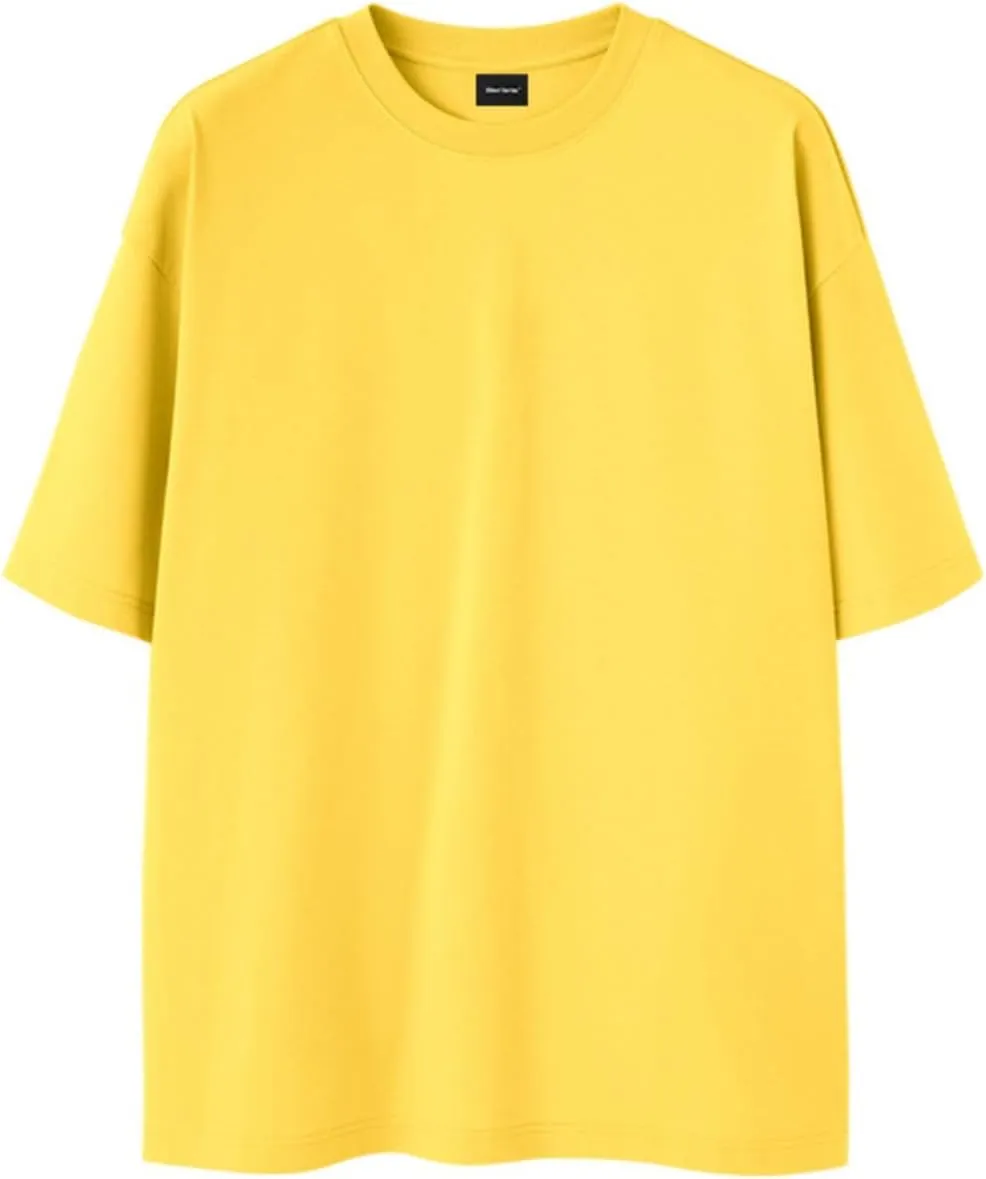 Men's Oversized Cotton T Shirt Baggy Tee Casual Crew Neck Short Sleeve Loose Summer Basic Tops