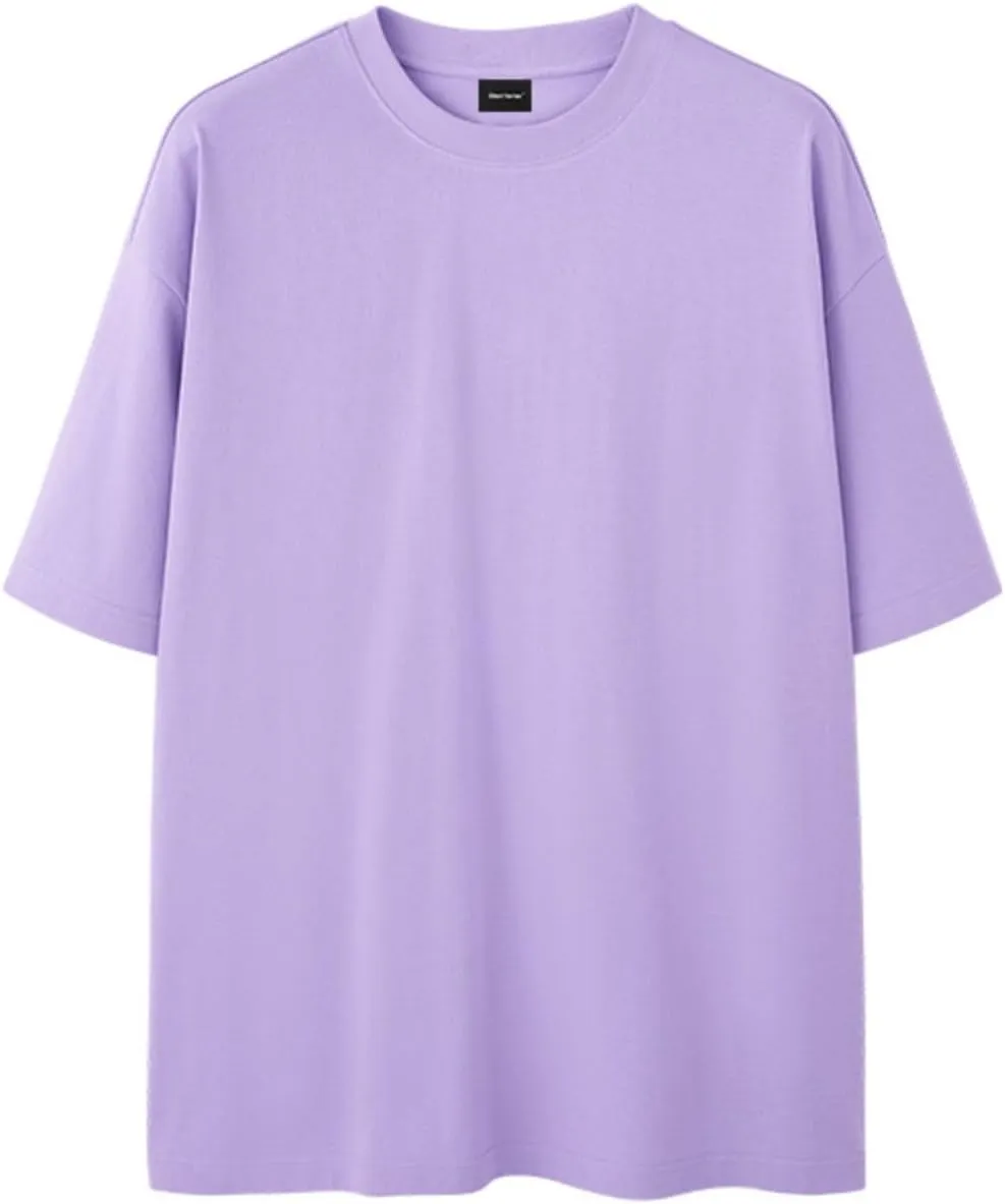 Men's Oversized Cotton T Shirt Baggy Tee Casual Crew Neck Short Sleeve Loose Summer Basic Tops