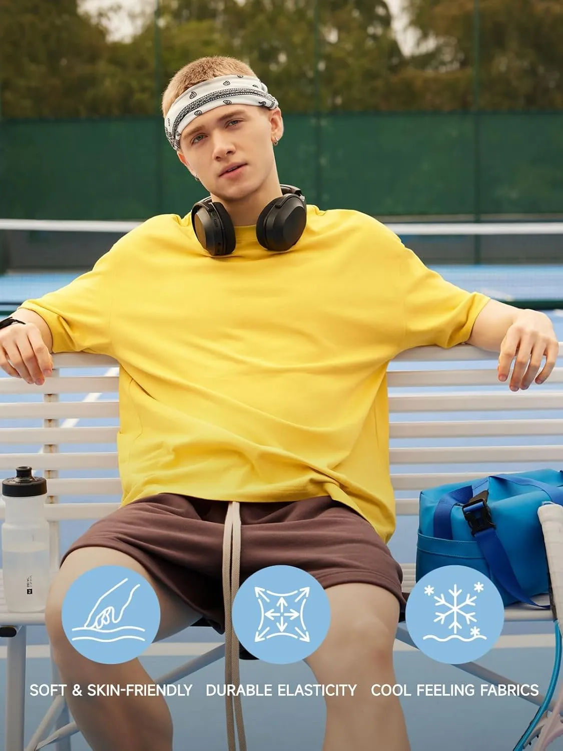 Men's Oversized Cotton T Shirt Baggy Tee Casual Crew Neck Short Sleeve Loose Summer Basic Tops