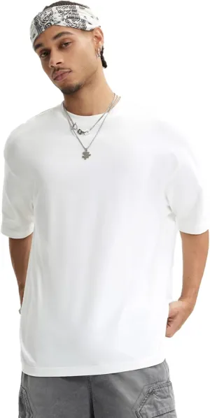 Men's Oversized Cotton T Shirt Baggy Tee Casual Crew Neck Short Sleeve Loose Summer Basic Tops