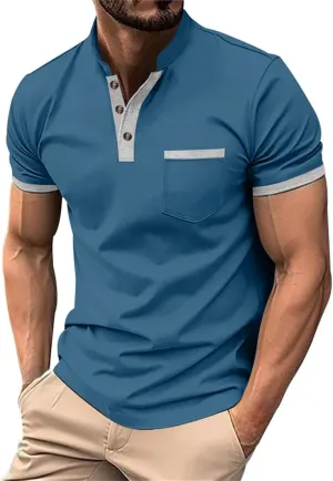 Mens Polo Shirts Short Sleeve Quick Dry Sports Tactical T-Shirt Athletic Moisture Wicking Golf Daily Collared Tees