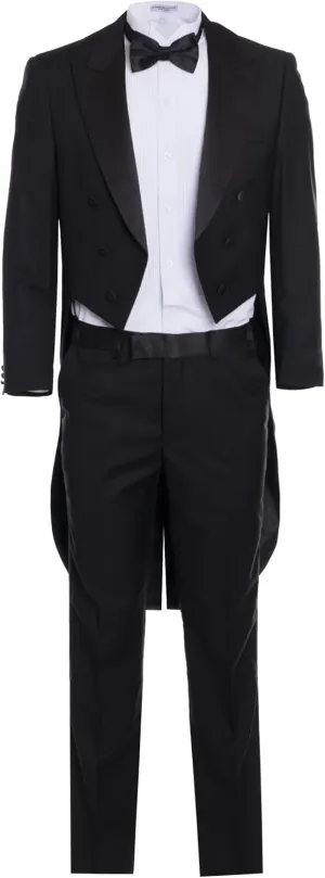 Men's Premium Slim Fit Italian Design Black Tail Tuxedo
