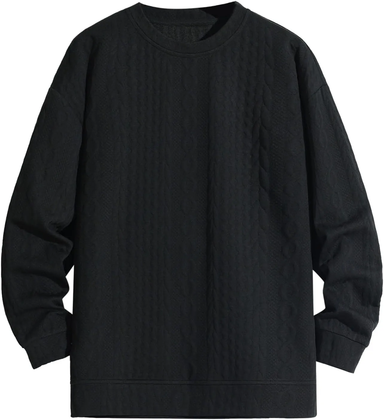 Mens Pullover Sweaters Long Sleeve Male Autumn and Winter Soild Color Sweater Long Sleeve Sweater