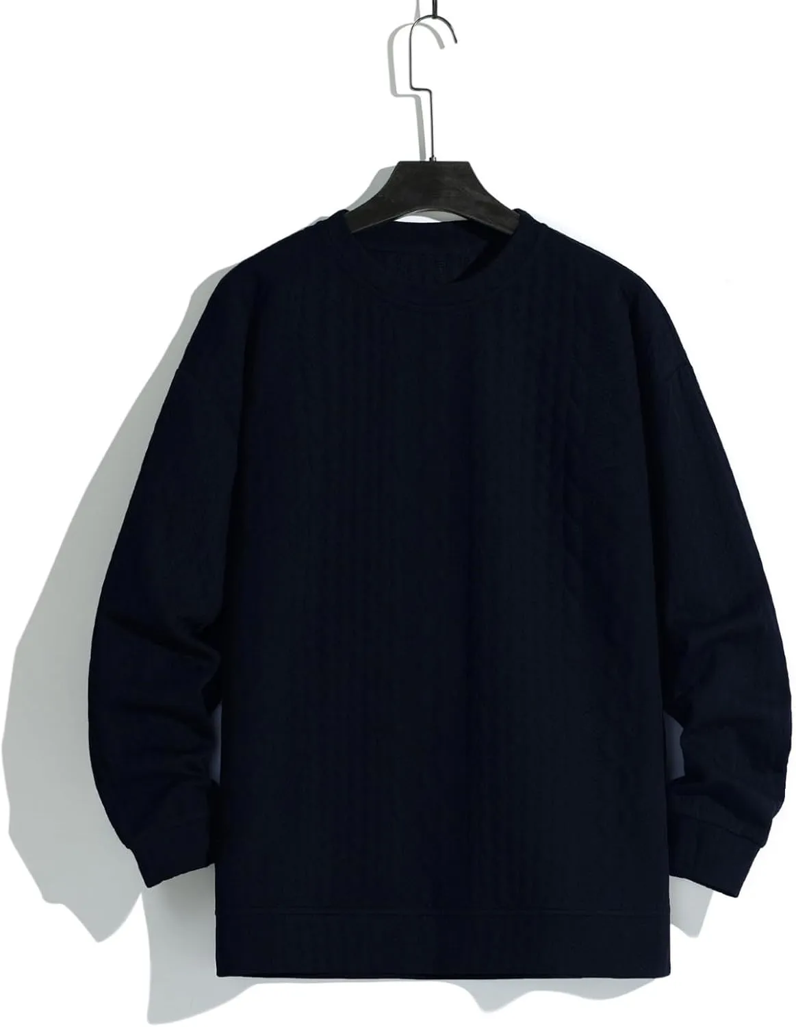 Mens Pullover Sweaters Long Sleeve Male Autumn and Winter Soild Color Sweater Long Sleeve Sweater