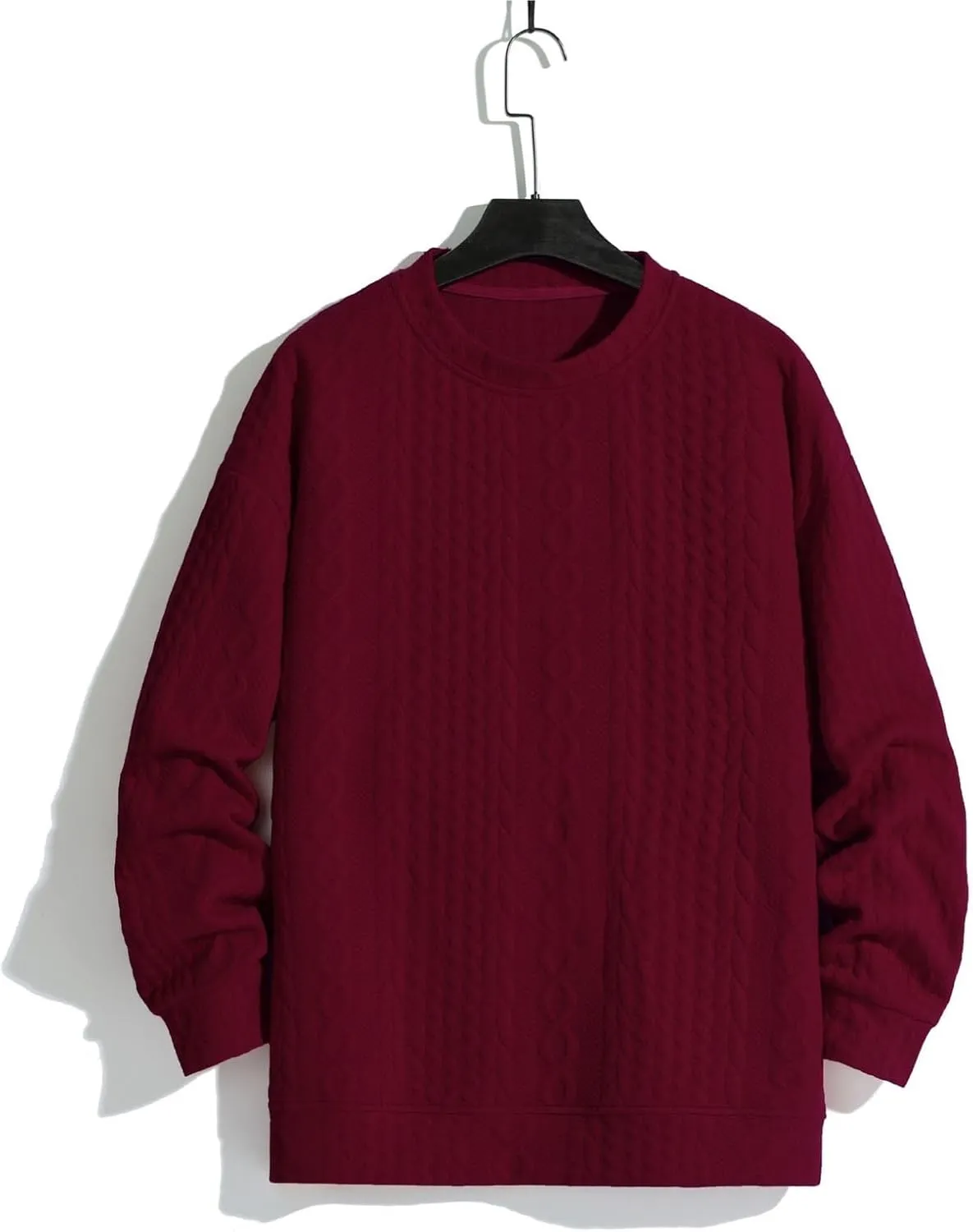 Mens Pullover Sweaters Long Sleeve Male Autumn and Winter Soild Color Sweater Long Sleeve Sweater