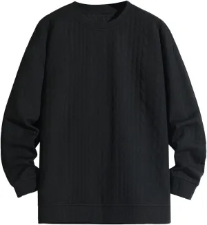 Mens Pullover Sweaters Long Sleeve Male Autumn and Winter Soild Color Sweater Long Sleeve Sweater