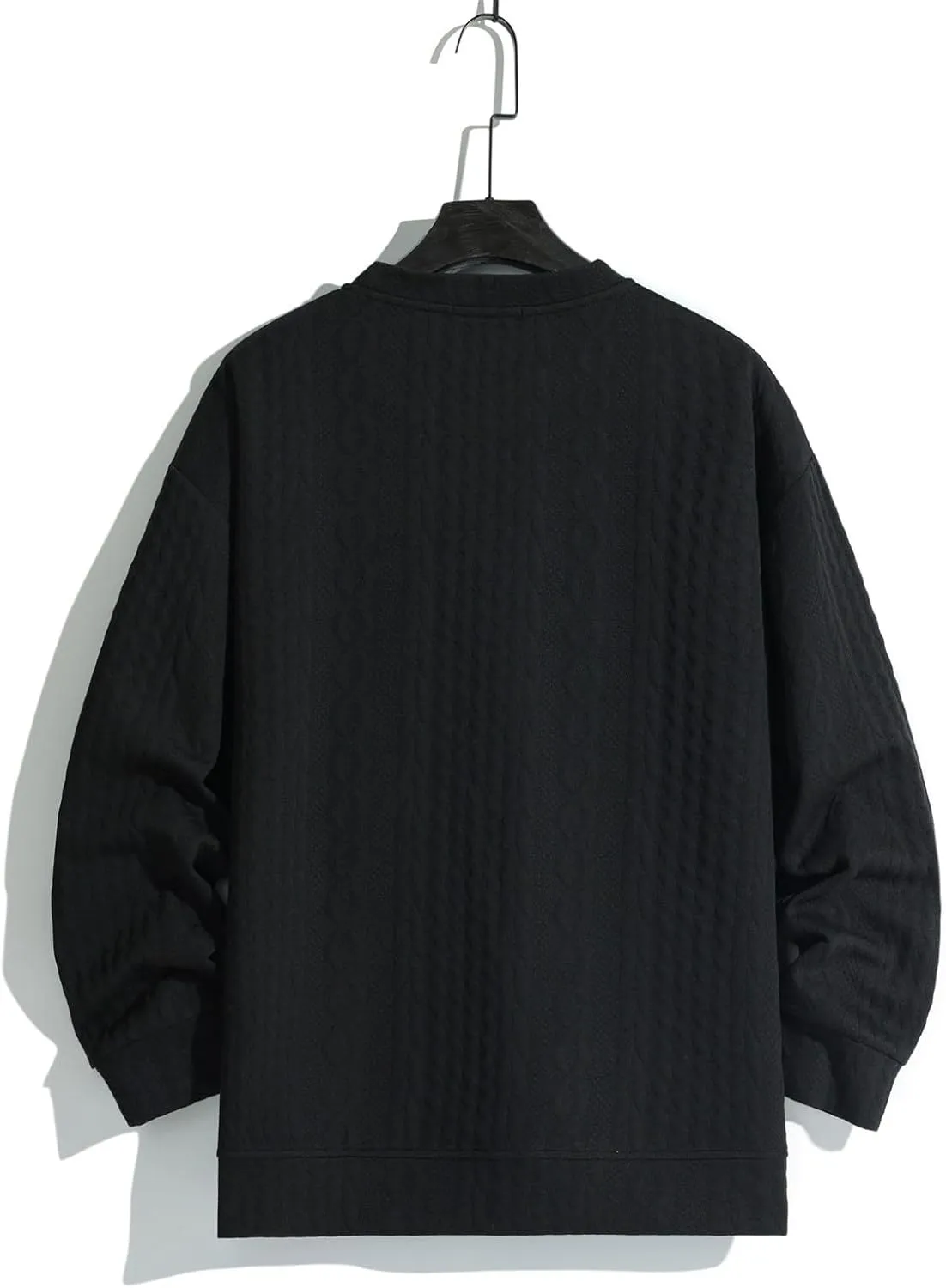 Mens Pullover Sweaters Long Sleeve Male Autumn and Winter Soild Color Sweater Long Sleeve Sweater