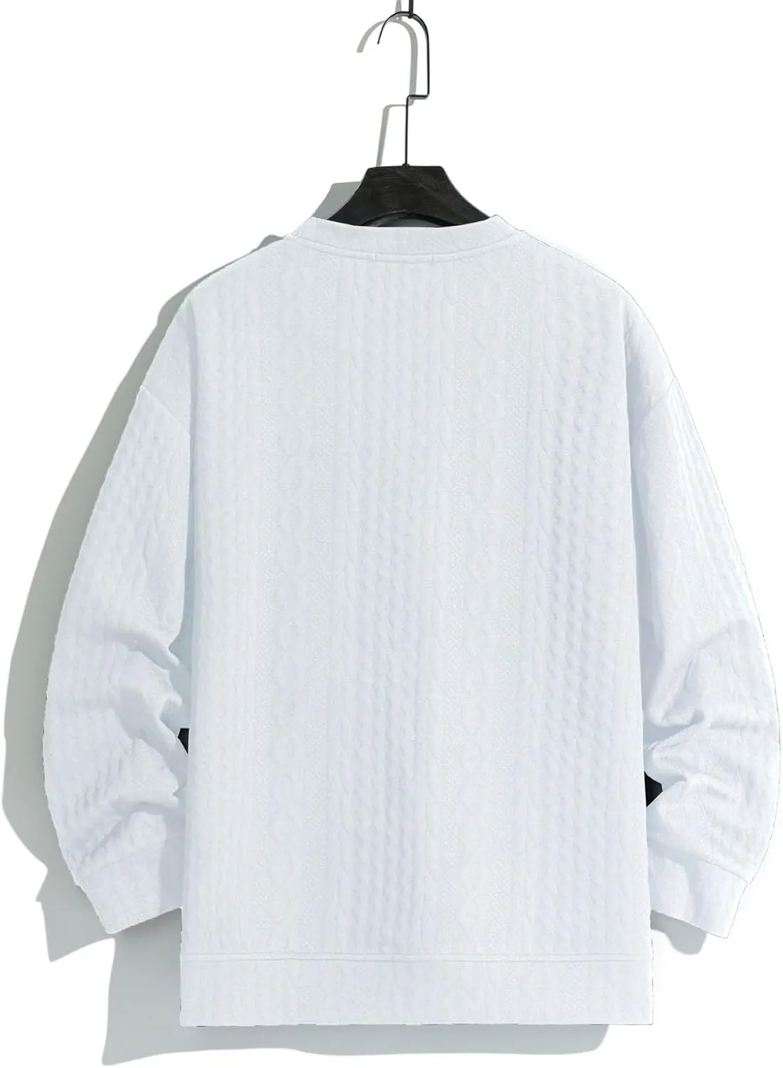 Mens Pullover Sweaters Long Sleeve Male Autumn and Winter Soild Color Sweater Long Sleeve Sweater