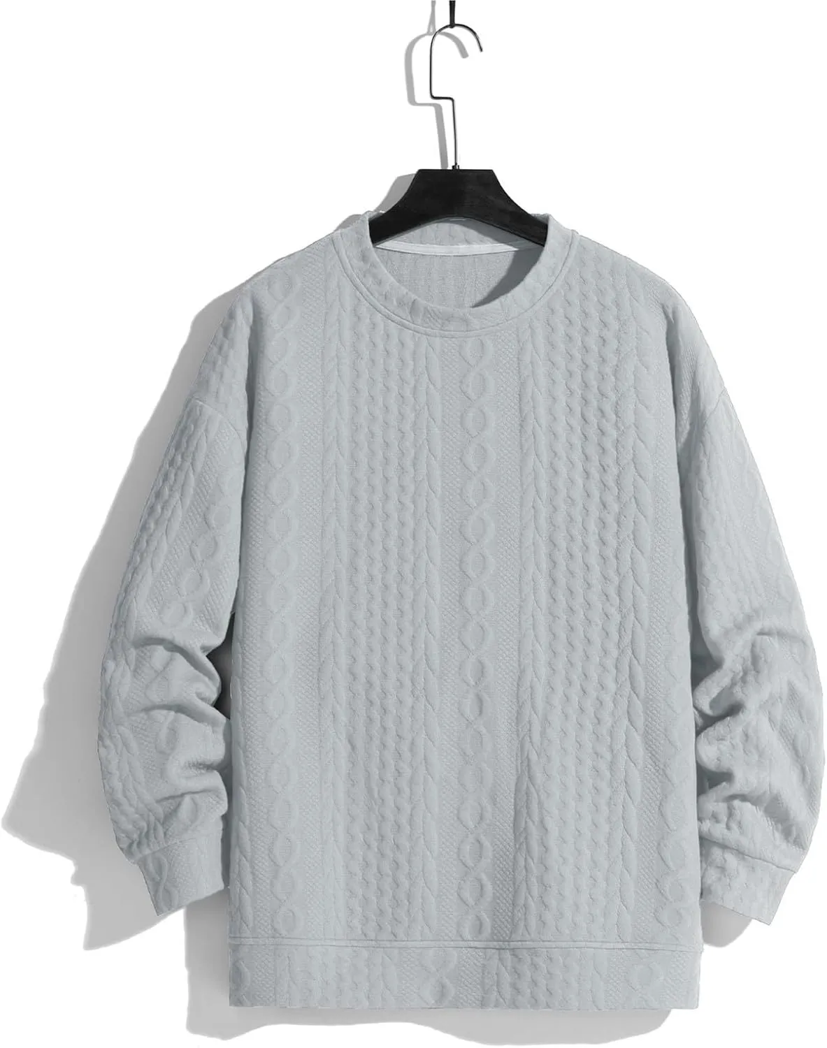 Mens Pullover Sweaters Long Sleeve Male Autumn and Winter Soild Color Sweater Long Sleeve Sweater