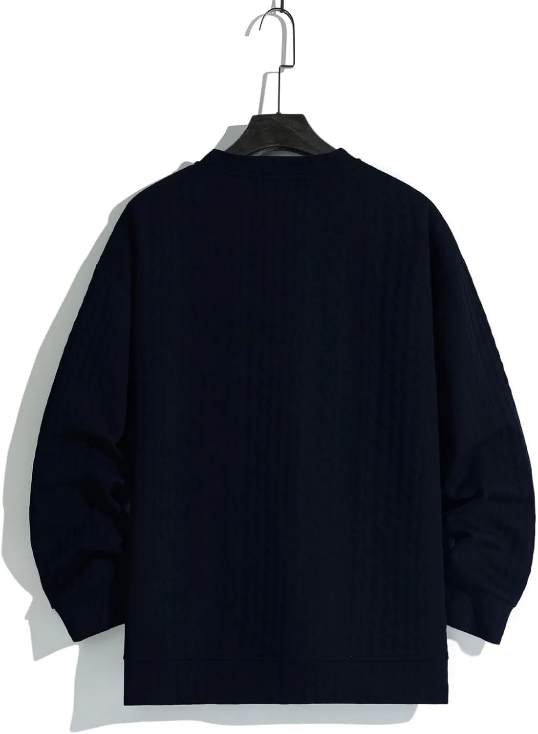 Mens Pullover Sweaters Long Sleeve Male Autumn and Winter Soild Color Sweater Long Sleeve Sweater