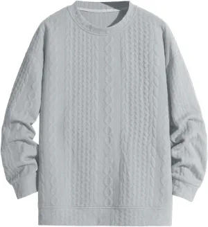 Mens Pullover Sweaters Long Sleeve Male Autumn and Winter Soild Color Sweater Long Sleeve Sweater